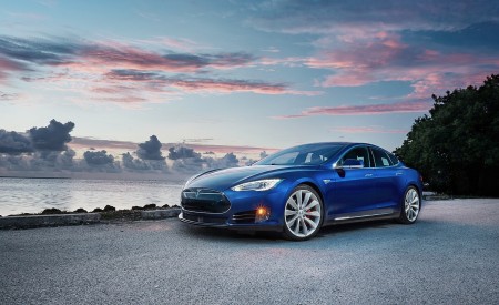 2015 Tesla Model S P85D Blue Front Wallpapers 450x275 (16)