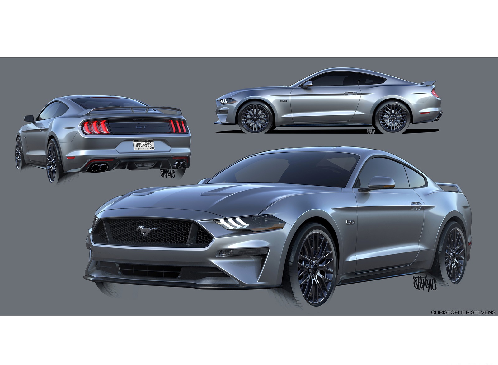 2018 Ford Mustang V8 GT Design Sketch Wallpapers #19 of 25