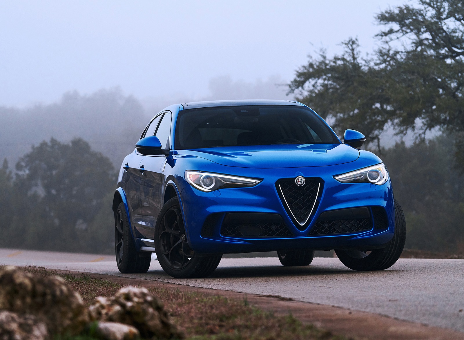 2018 Alfa Romeo Stelvio Quadrifoglio (Color: Misano Blue) Front Wallpapers #33 of 87