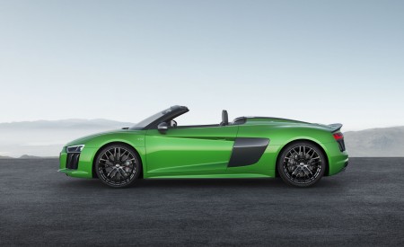 2018 Audi R8 Spyder V10 plus (Color: Micrommata Green) Side Wallpapers 450x275 (7)