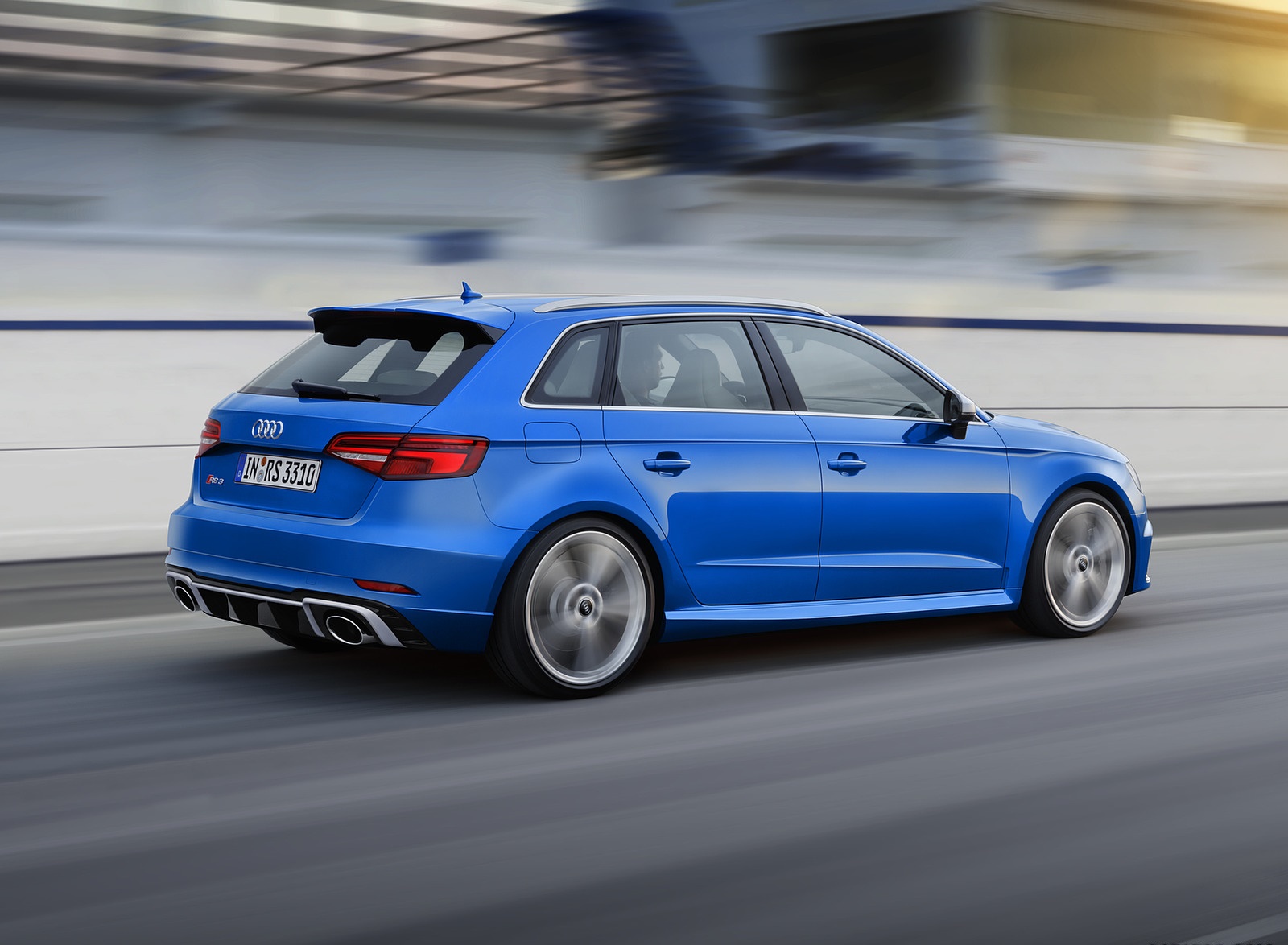 2018 Audi RS 3 Sportback (Color: Ara Blue) Rear Three-Quarter Wallpapers #3 of 51