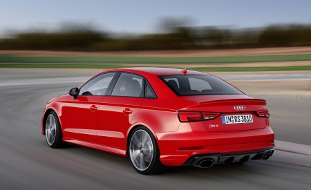 2018 Audi RS3 Sedan (Color: Catalunya Red) Rear Three-Quarter Wallpapers 450x275 (4)