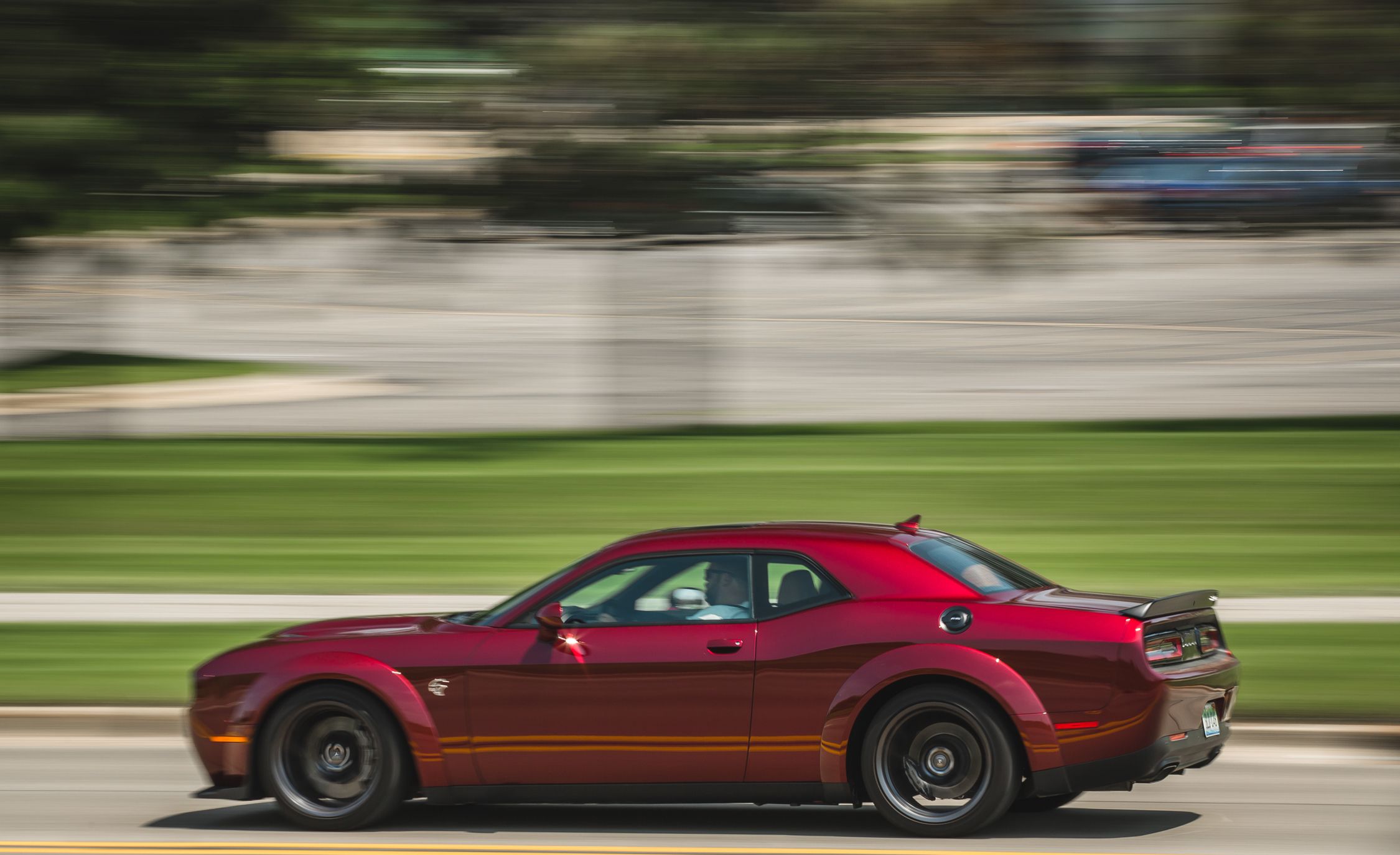 2018 Dodge Challenger SRT Hellcat Widebody (Color: Octane Red) Side Wallpapers #6 of 108