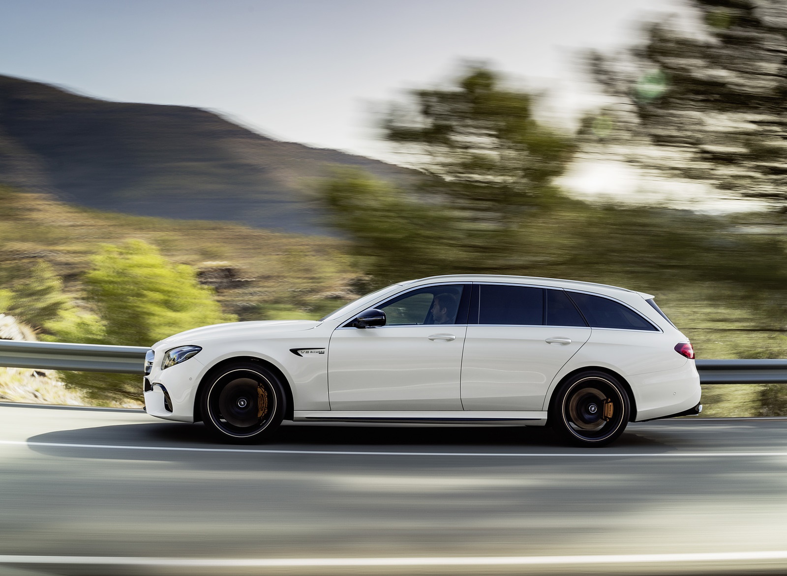 2018 Mercedes-AMG E63 S Wagon 4MATIC+ (Color: Diamond White) Side Wallpapers #24 of 37