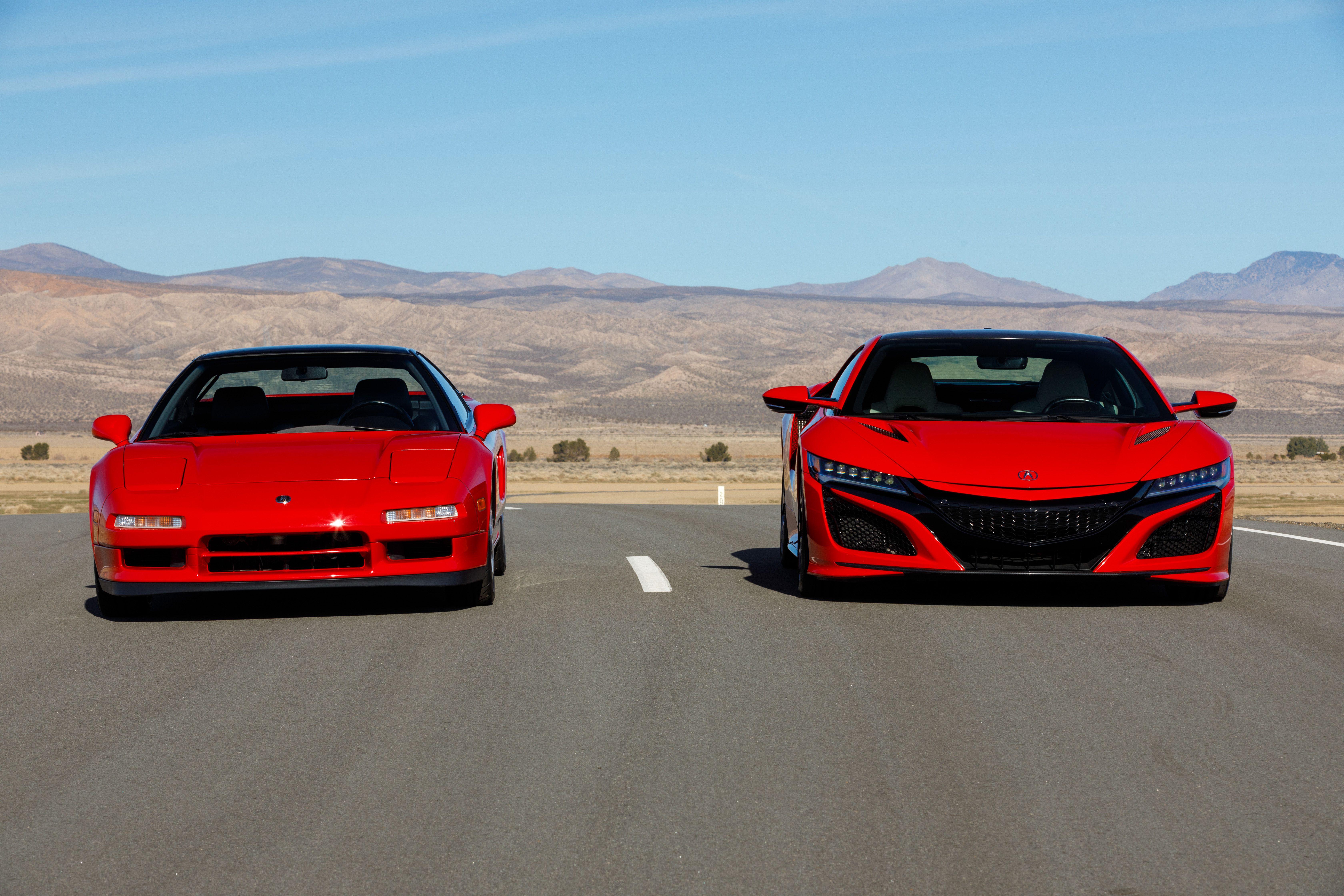 2019 Acura NSX (Color: Curva Red) and 1990 Acura NSX Front Wallpapers (8)