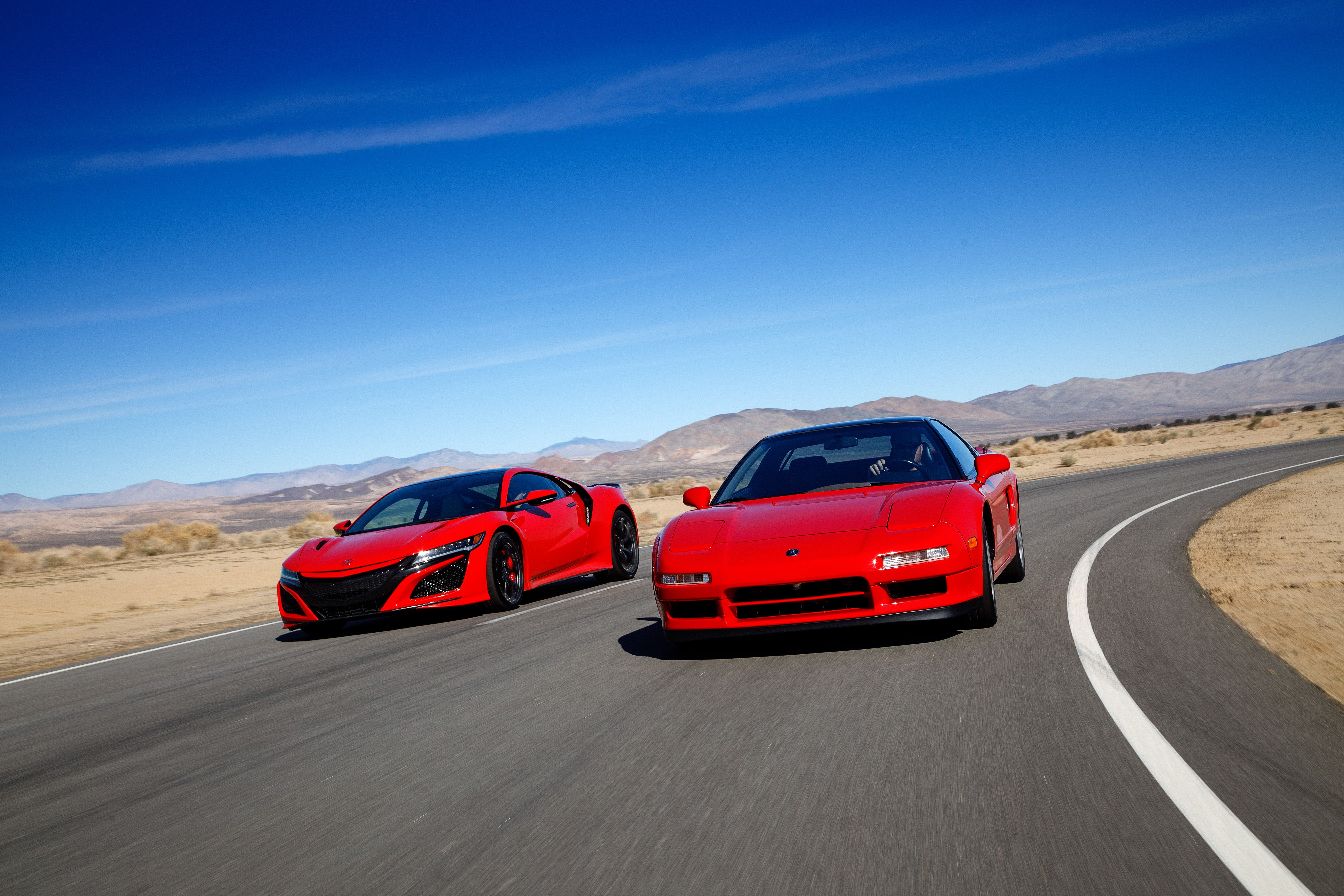 2019 Acura NSX (Color: Curva Red) and 1990 Acura NSX Front Wallpapers (1)