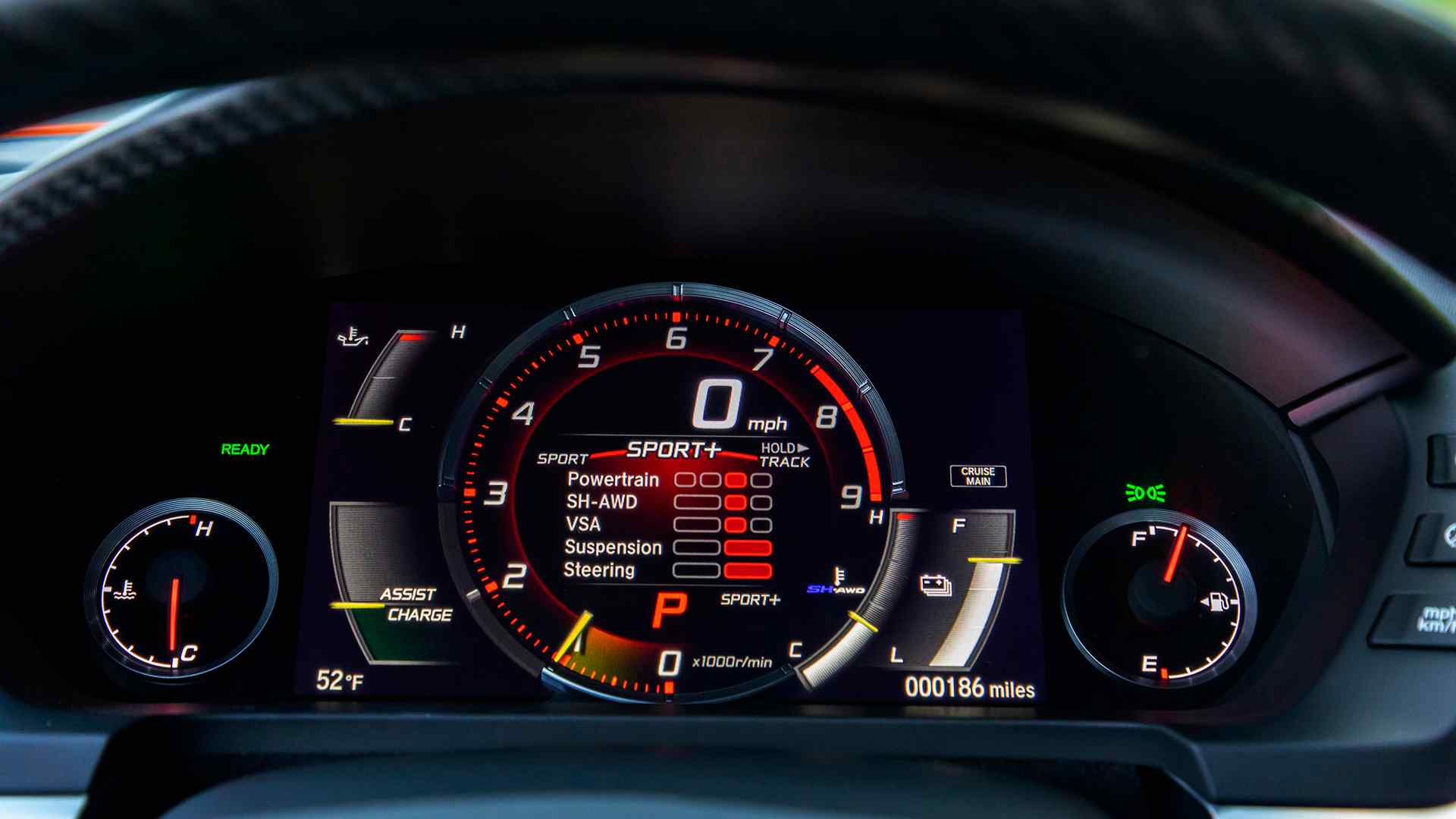 2019 Acura NSX (Color: Thermal Orange Pearl) Digital Instrument Cluster Wallpapers #53 of 112