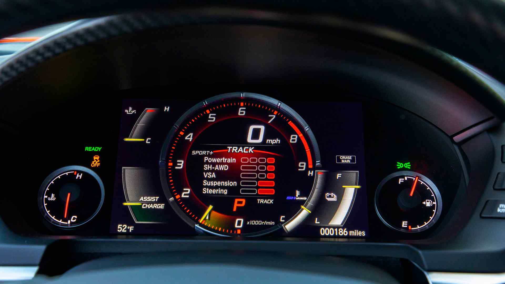 2019 Acura NSX (Color: Thermal Orange Pearl) Digital Instrument Cluster Wallpapers #52 of 112
