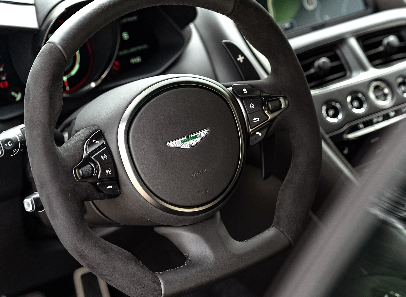 2019 Aston Martin DBS Superleggera (Color: Satin Xenon Grey) Interior Steering Wheel Wallpapers #80 of 114