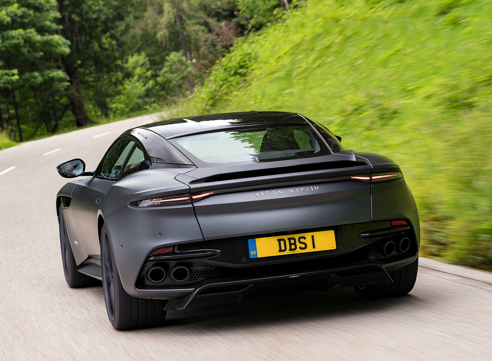 2019 Aston Martin DBS Superleggera (Color: Satin Xenon Grey) Rear Wallpapers #67 of 114