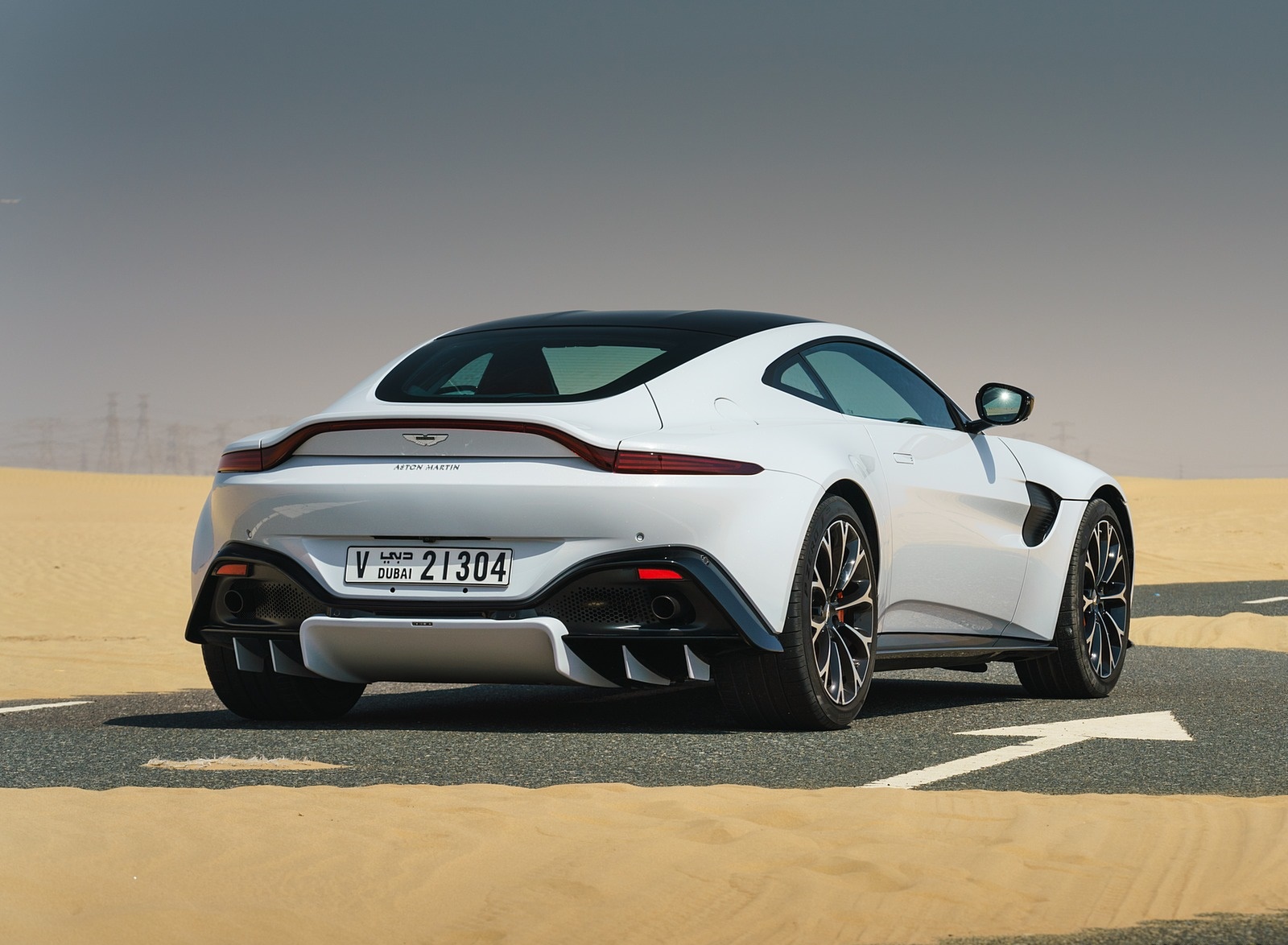 2019 Aston Martin Vantage Color White Stone Rear Three Quarter