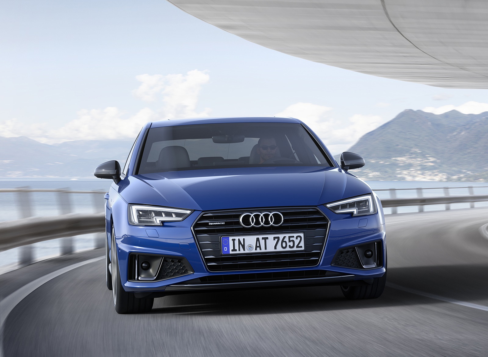 2019 Audi A4 (Color: Ascari Blue) Front Wallpapers #21 of 35