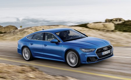 2019 Audi A7 Sportback (Color: Ara Blue) Front Three-Quarter Wallpapers 450x275 (1)