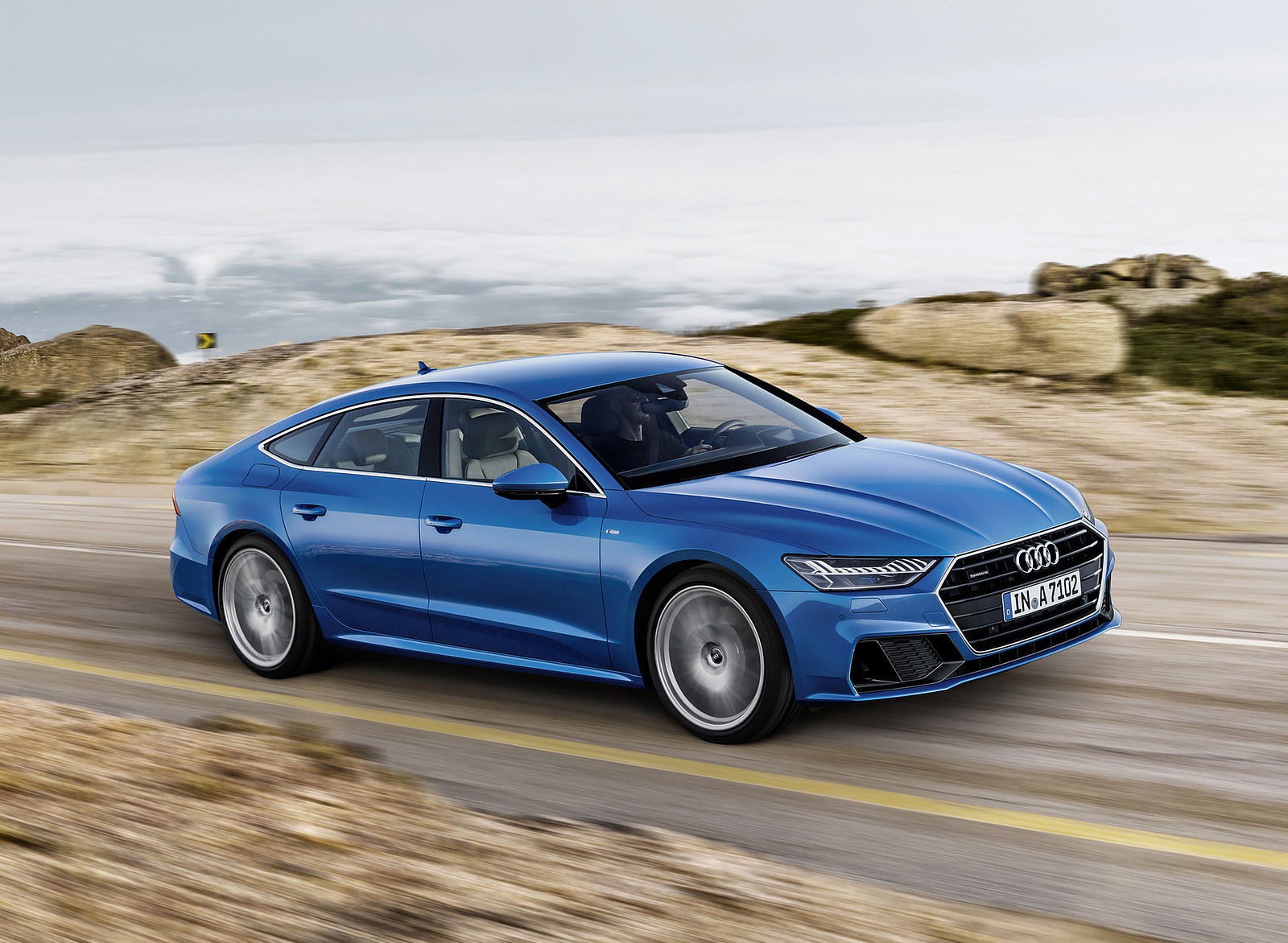 2019 Audi A7 Sportback (Color: Ara Blue) Front Three-Quarter Wallpapers (1)