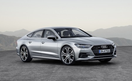 2019 Audi A7 Sportback (Color: Florett Silver) Front Three-Quarter Wallpapers 450x275 (6)