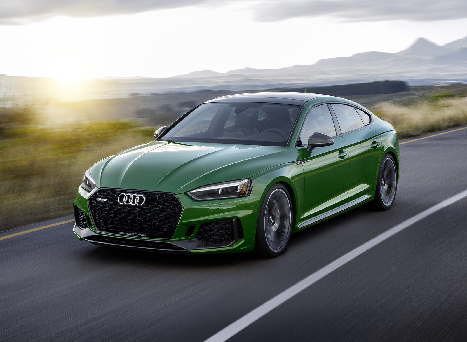 2019 Audi RS5 Sportback (Color: Sonoma Green Metallic) Front Three-Quarter Wallpapers #30 of 84