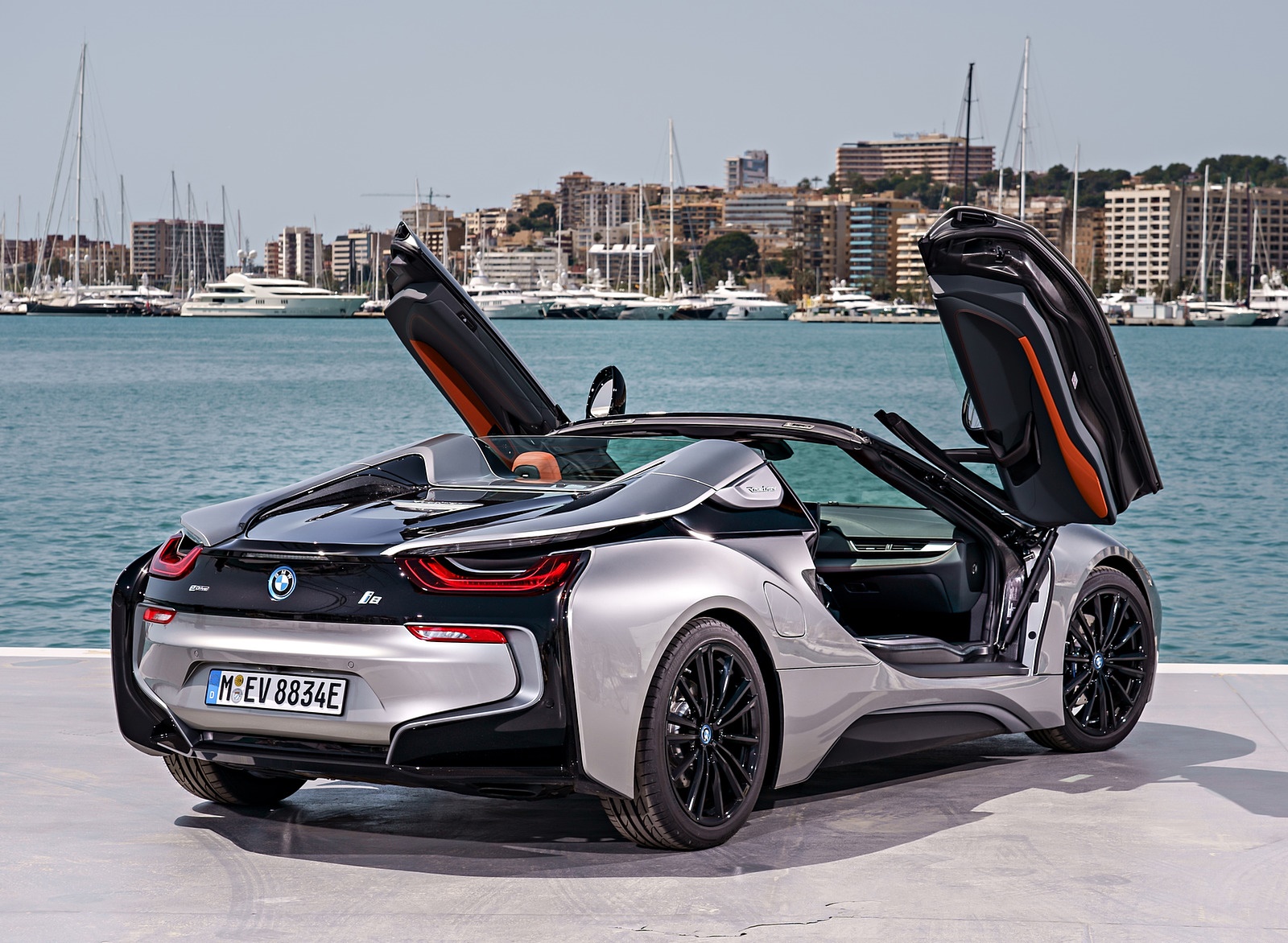 2019 Bmw I8 Roadster Color Donington Grey Rear Three Quarter Wallpapers 64 Newcarcars