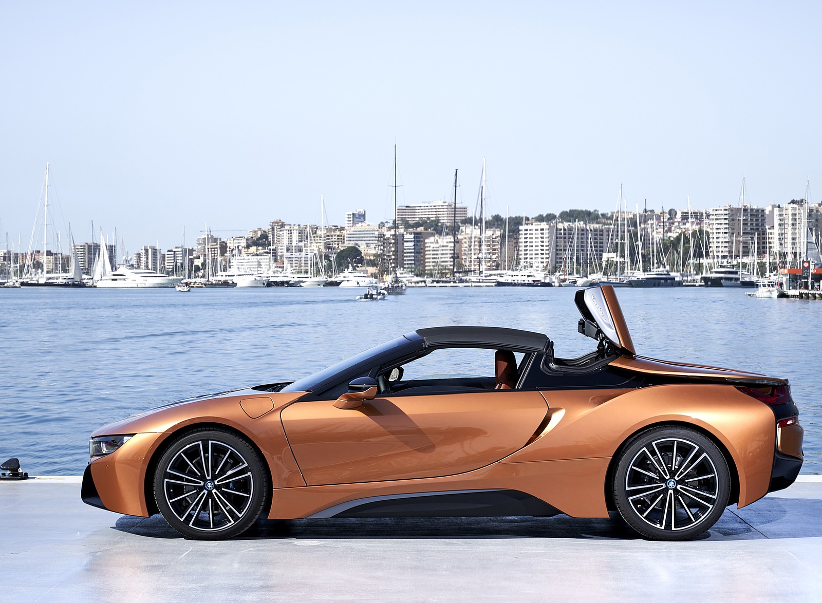 2019 BMW i8 Roadster (Color: E-Copper) Side Wallpapers #55 of 95