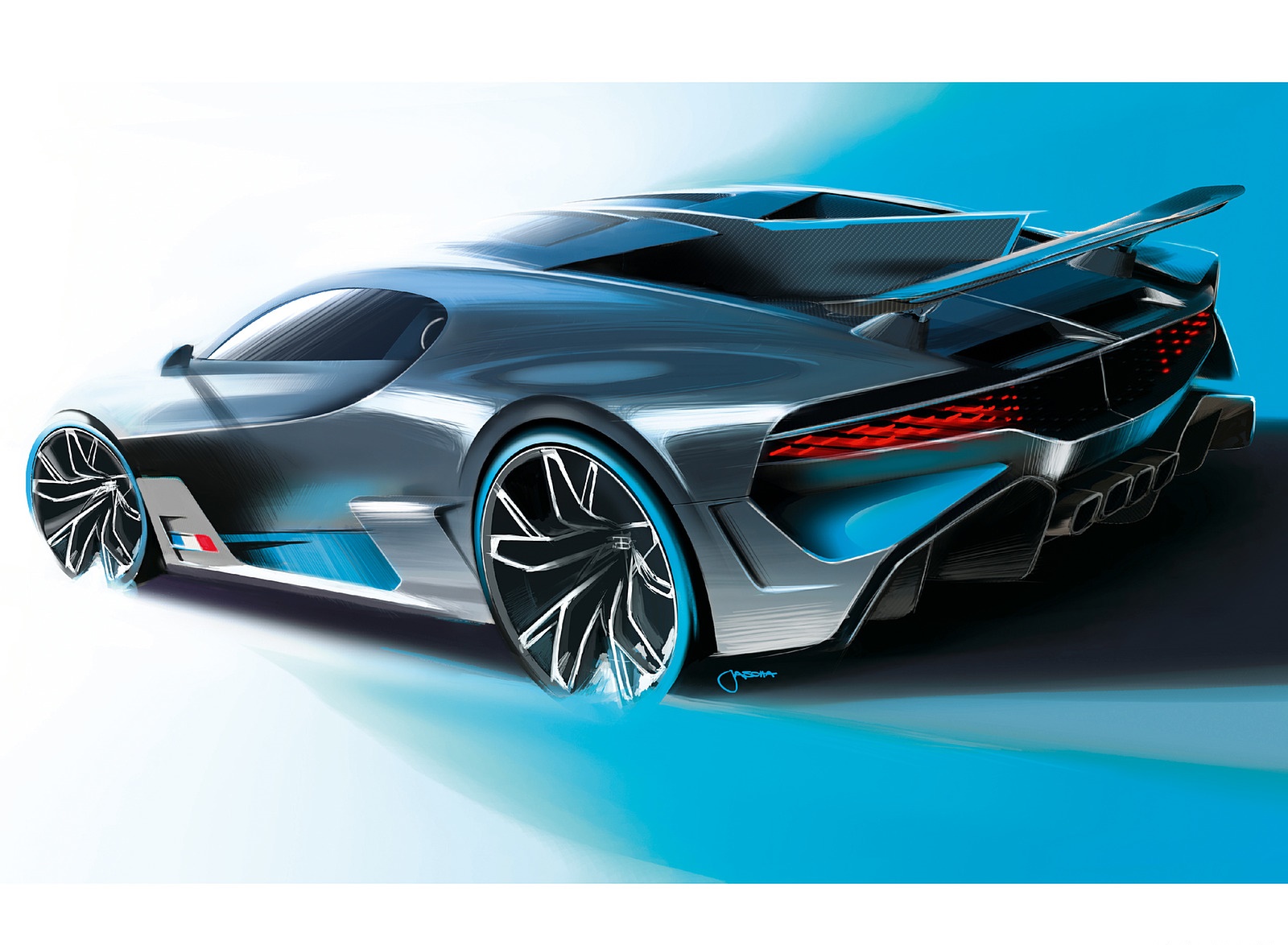 2019 Bugatti Divo Design Sketch Wallpapers #52 of 57