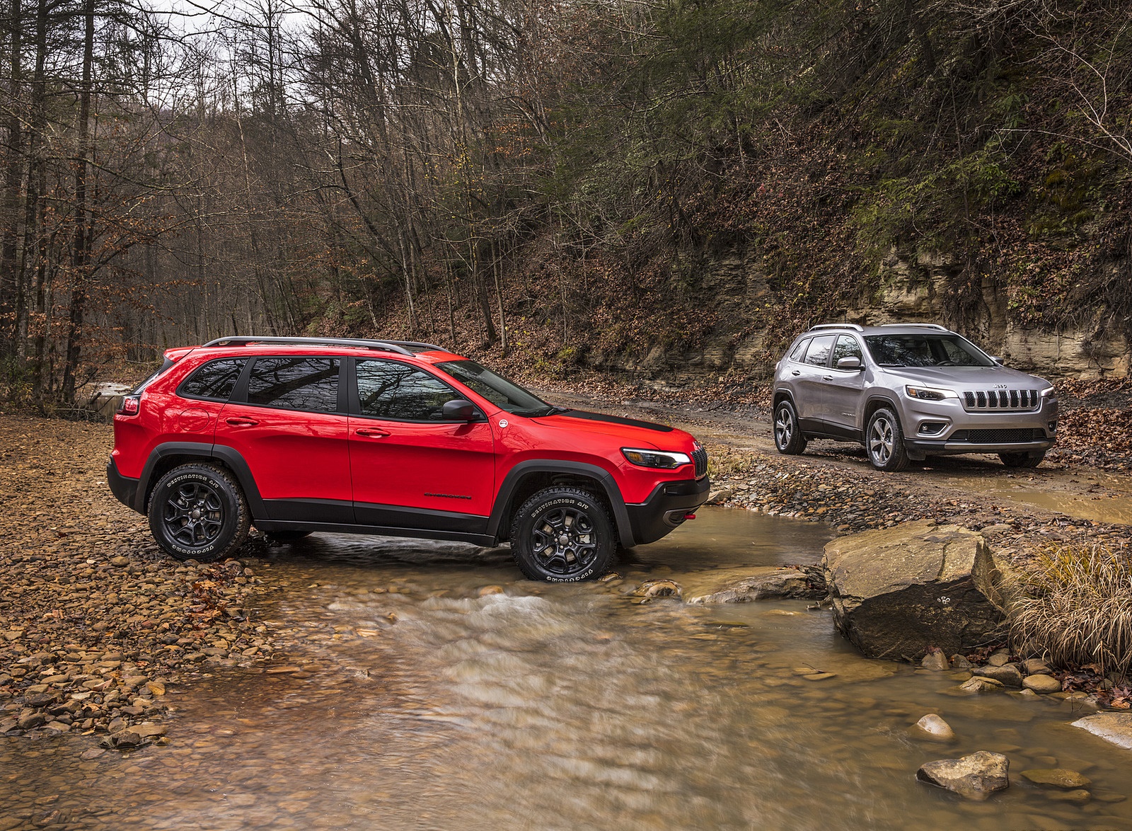 2019 Jeep Cherokee Trailhawk and Cherokee Limited Side Wallpapers #24 of 75