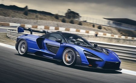 2019 McLaren Senna (Color: Kyanos Blue) Front Three-Quarter Wallpapers 450x275 (57)