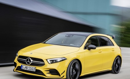 2019 Mercedes-AMG A35 4MATIC (Color: Sun Yellow) Front Three Quarter Wallpapers 450x275 (3)