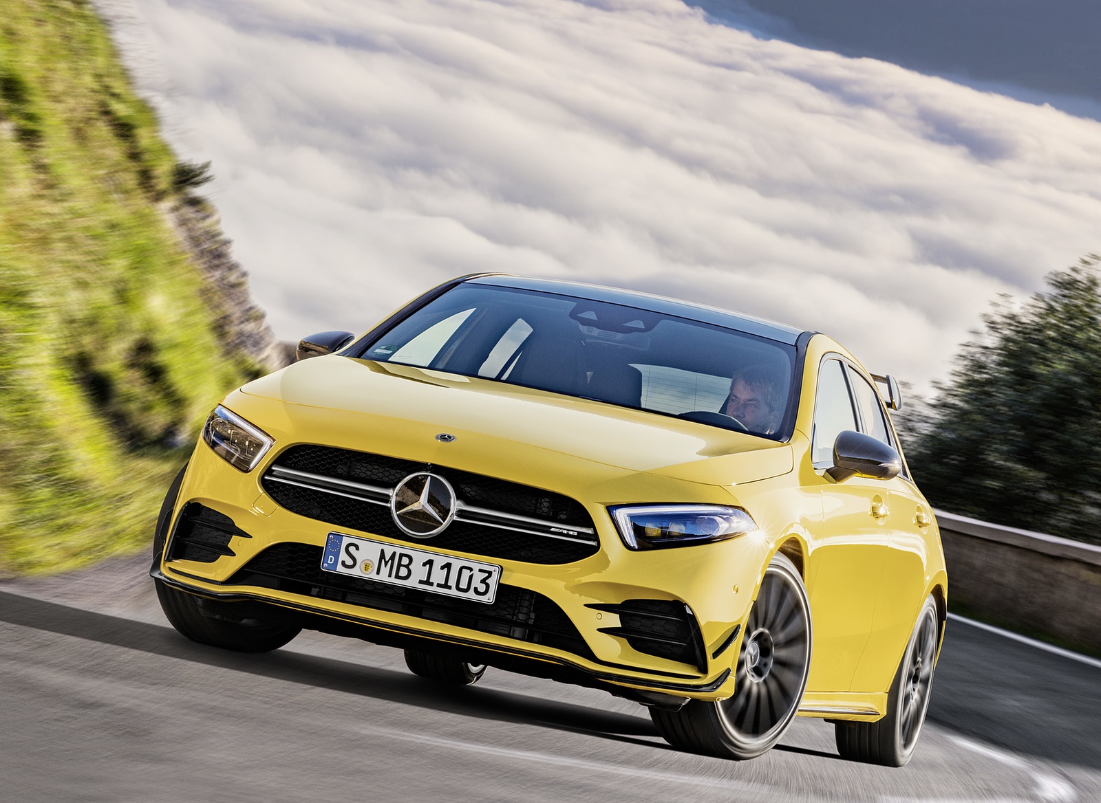 2019 Mercedes-AMG A35 4MATIC (Color: Sun Yellow) Front Wallpapers #4 of 30