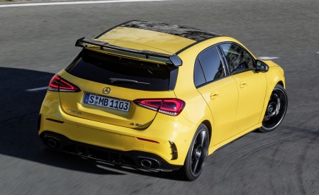 2019 Mercedes-AMG A35 4MATIC (Color: Sun Yellow) Rear Three-Quarter Wallpapers 450x275 (11)