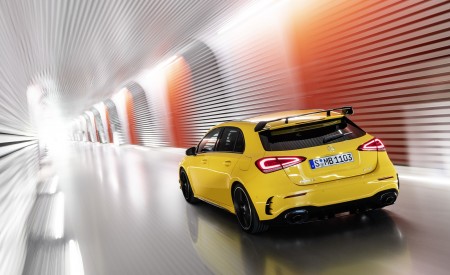 2019 Mercedes-AMG A35 4MATIC (Color: Sun Yellow) Rear Three-Quarter Wallpapers 450x275 (24)