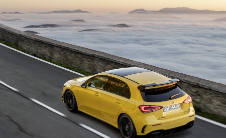 2019 Mercedes-AMG A35 4MATIC (Color: Sun Yellow) Rear Three-Quarter Wallpapers 450x275 (10)