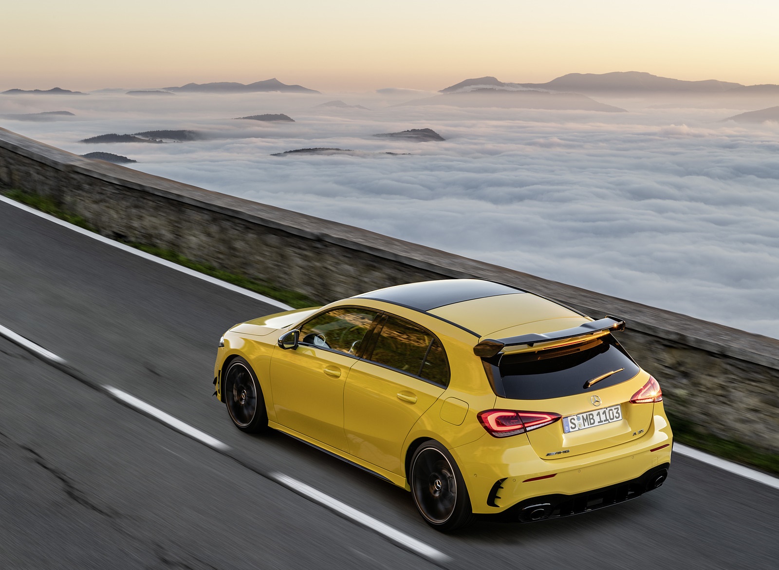 2019 Mercedes-AMG A35 4MATIC (Color: Sun Yellow) Rear Three-Quarter Wallpapers (10)