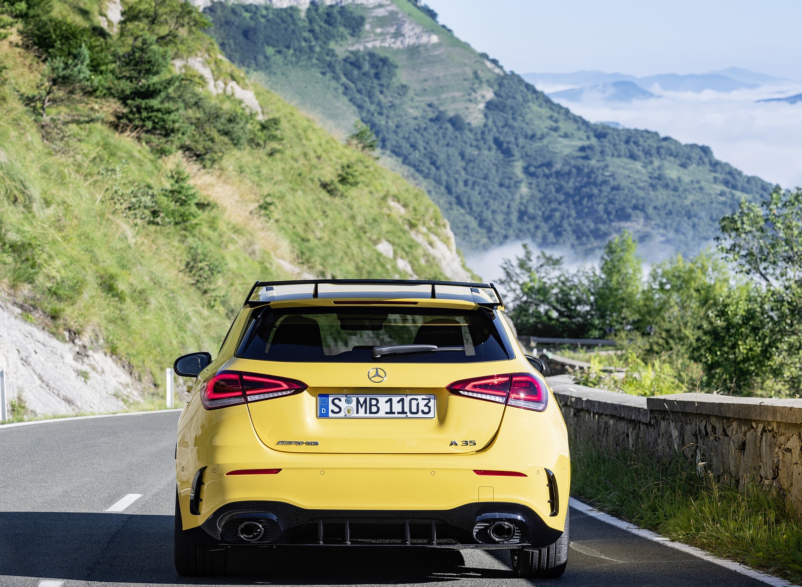 2019 Mercedes-AMG A35 4MATIC (Color: Sun Yellow) Rear Wallpapers #9 of 30