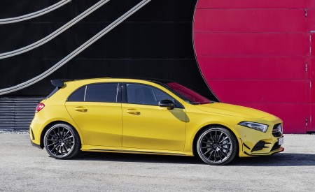 2019 Mercedes-AMG A35 4MATIC (Color: Sun Yellow) Side Wallpapers 450x275 (18)