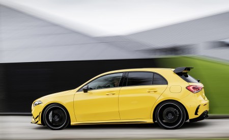2019 Mercedes-AMG A35 4MATIC (Color: Sun Yellow) Side Wallpapers 450x275 (5)
