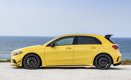 2019 Mercedes-AMG A35 4MATIC (Color: Sun Yellow) Side Wallpapers 450x275 (16)
