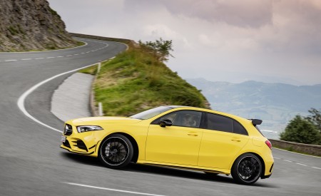 2019 Mercedes-AMG A35 4MATIC (Color: Sun Yellow) Side Wallpapers 450x275 (8)