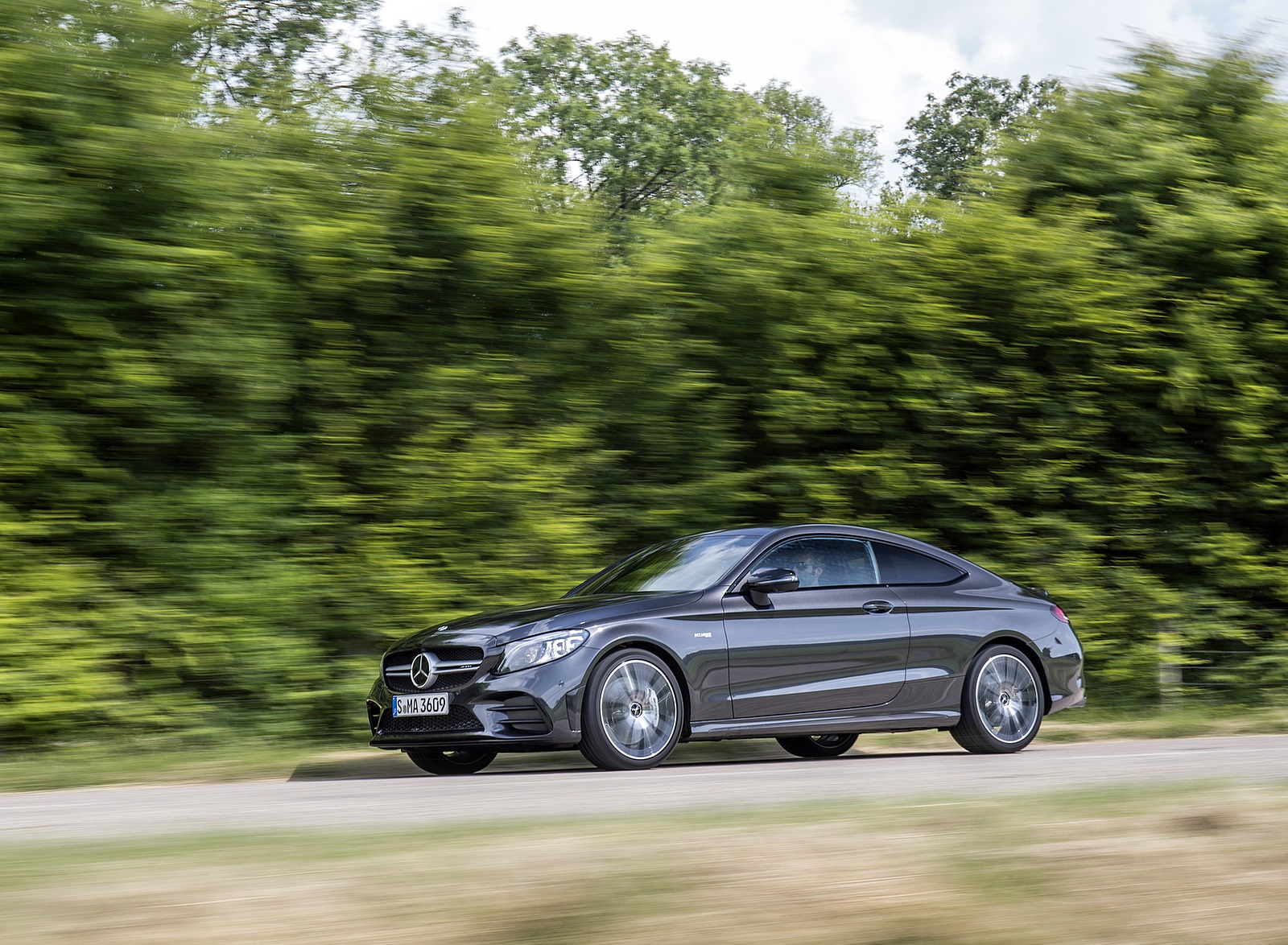2019 Mercedes-AMG C43 4MATIC Coupe (Color: Graphite Grey Metallic) Side Wallpapers #44 of 136