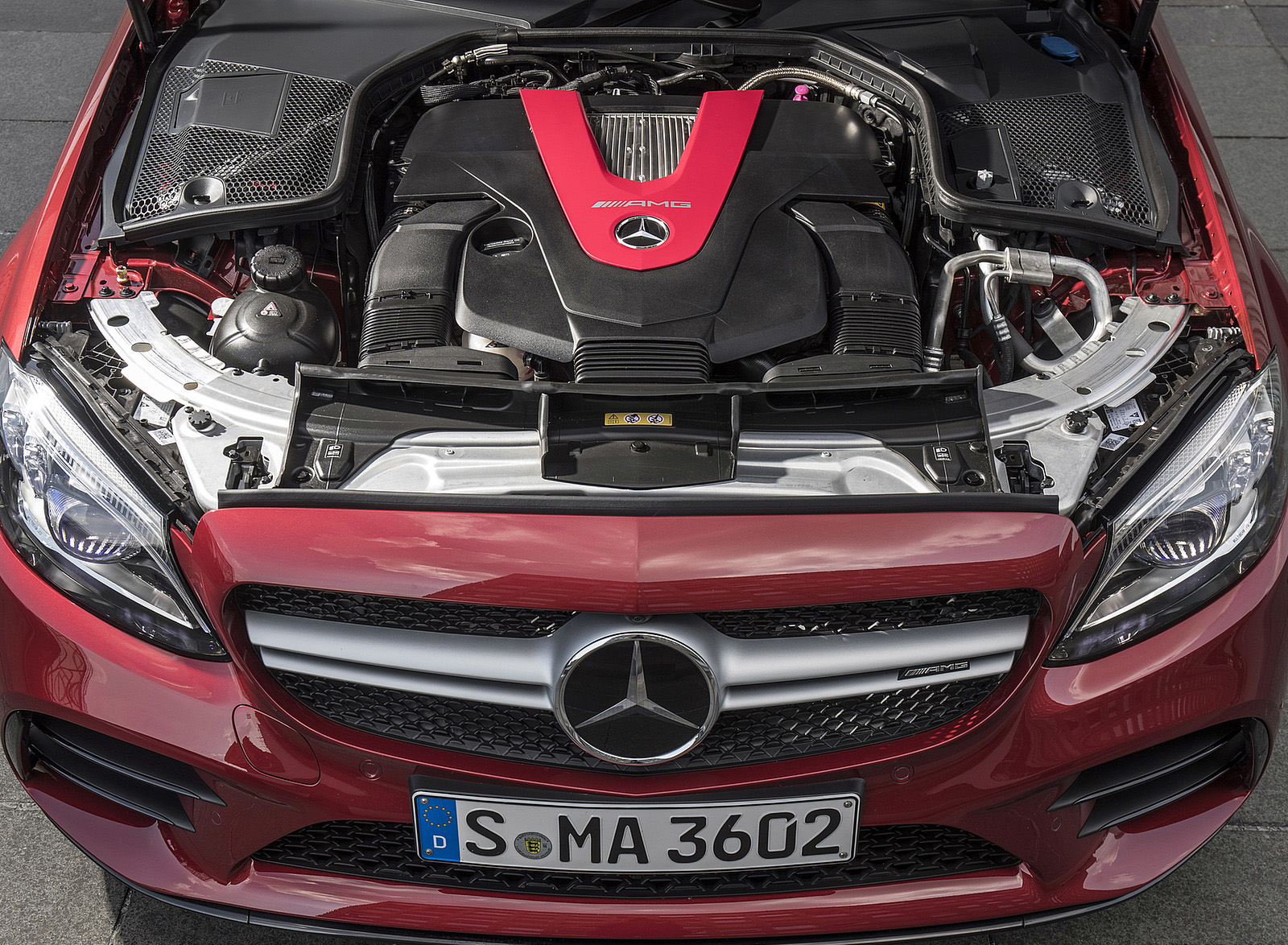 2019 Mercedes-AMG C43 4MATIC Sedan (Color: Hyacinth Red) Engine Wallpapers #69 of 191