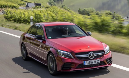 2019 Mercedes-AMG C43 4MATIC Sedan (Color: Hyacinth Red) Front Three-Quarter Wallpapers 450x275 (4)