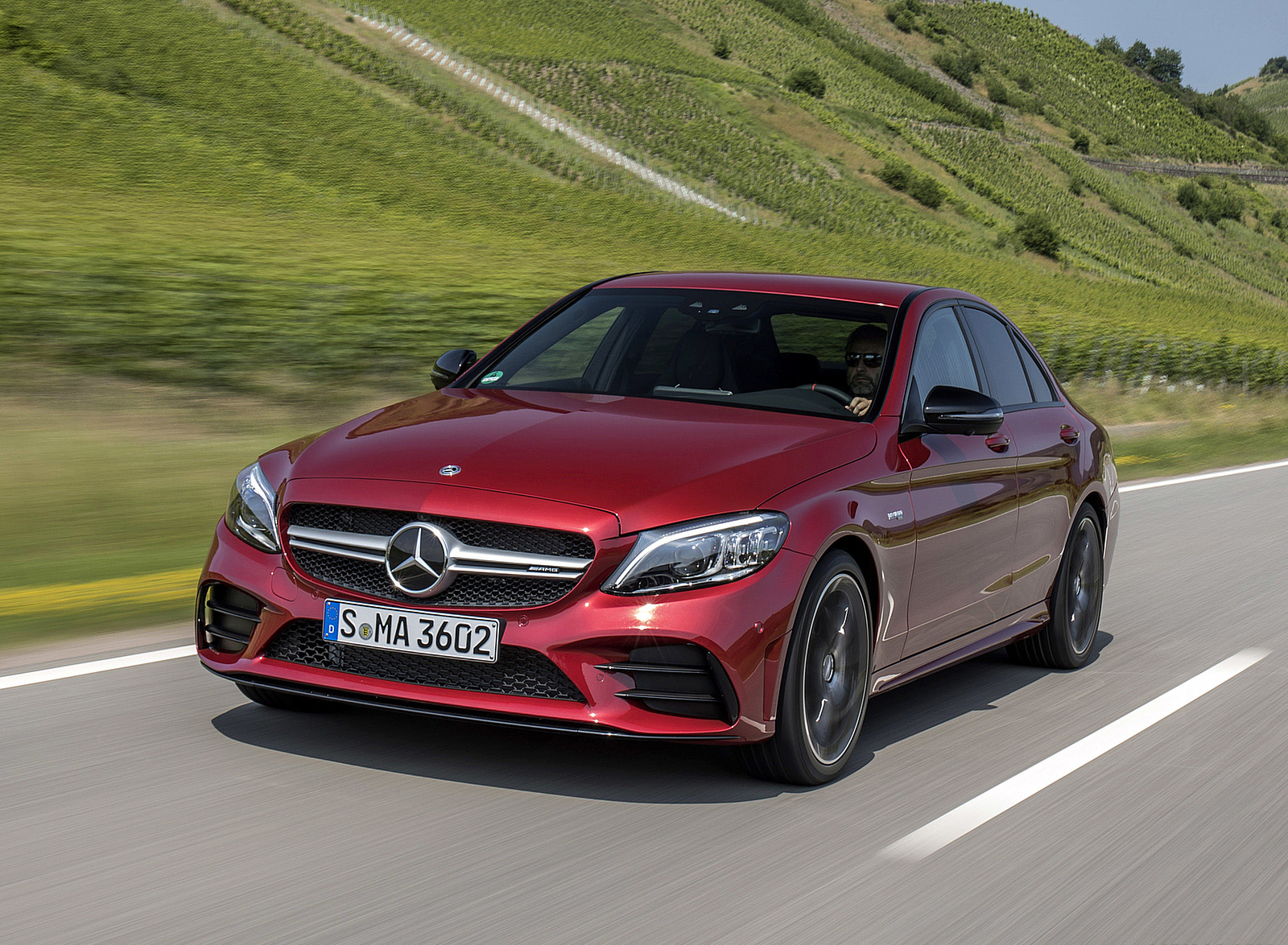 2019 Mercedes-AMG C43 4MATIC Sedan (Color: Hyacinth Red) Front Three-Quarter Wallpapers #1 of 191