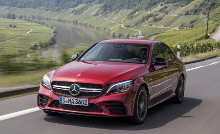 2019 Mercedes-AMG C43 4MATIC Sedan (Color: Hyacinth Red) Front Three-Quarter Wallpapers 450x275 (9)