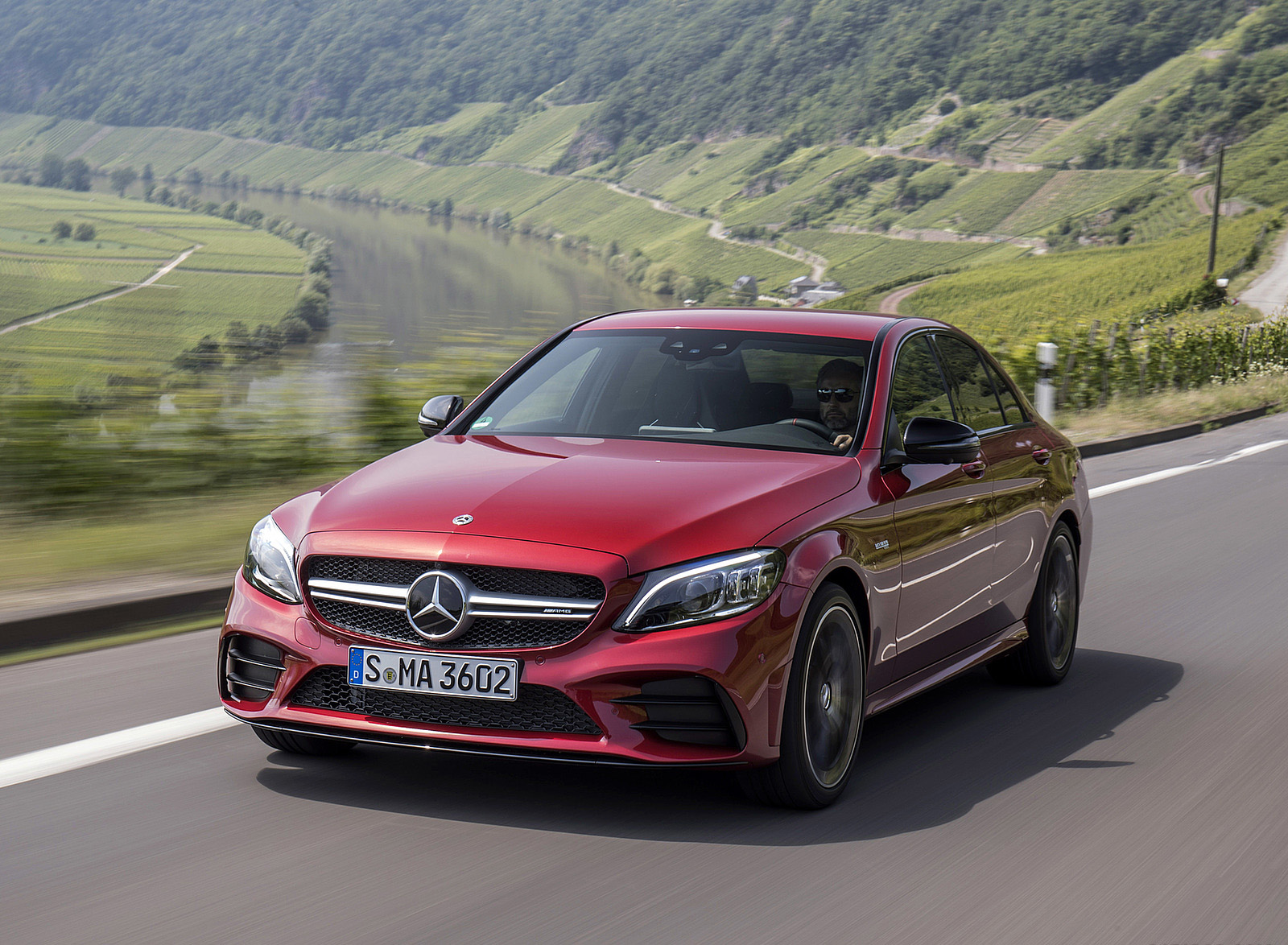 2019 Mercedes-AMG C43 4MATIC Sedan (Color: Hyacinth Red) Front Three-Quarter Wallpapers (9)