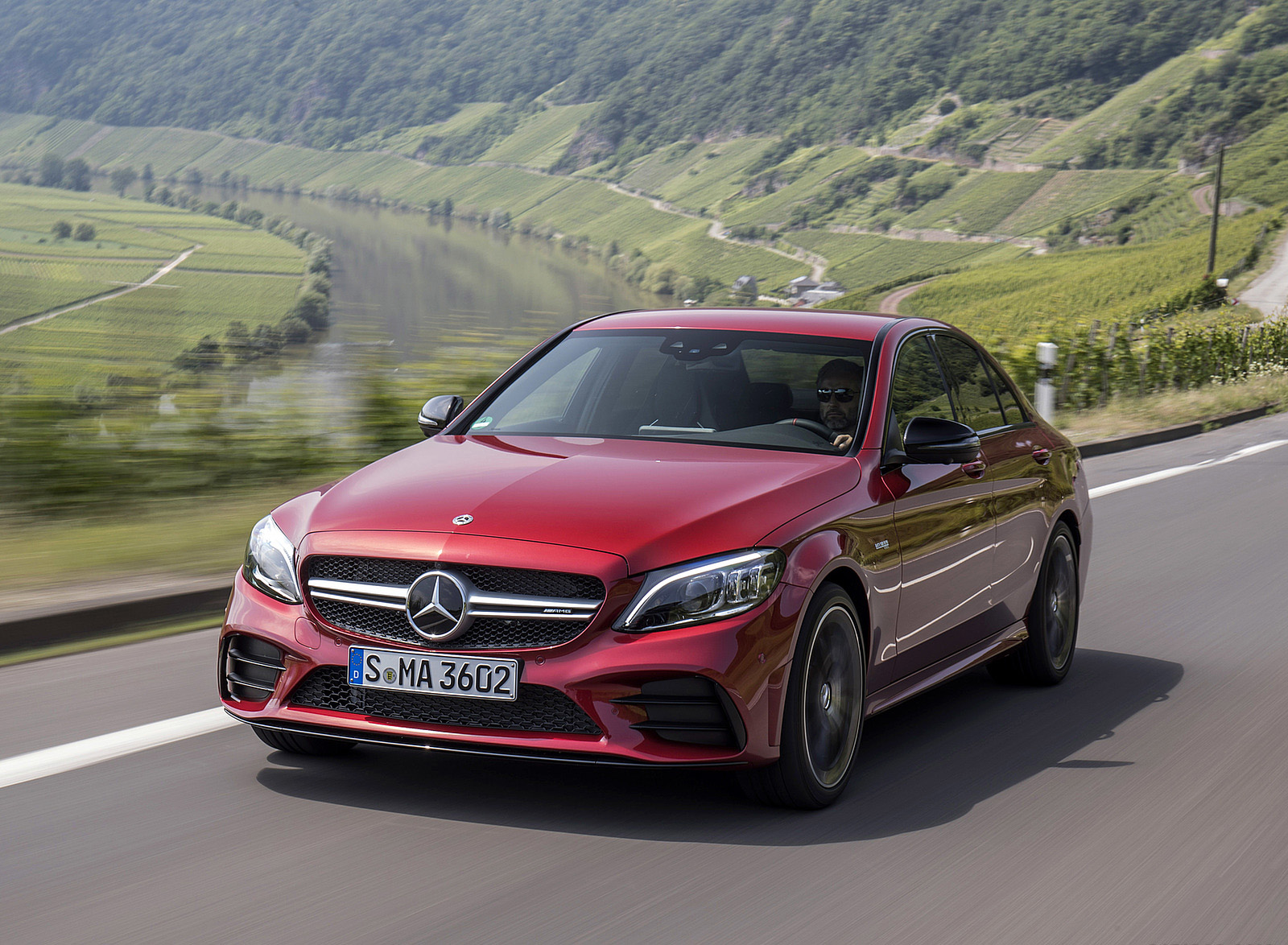 2019 Mercedes-AMG C43 4MATIC Sedan (Color: Hyacinth Red) Front Three-Quarter Wallpapers #9 of 191