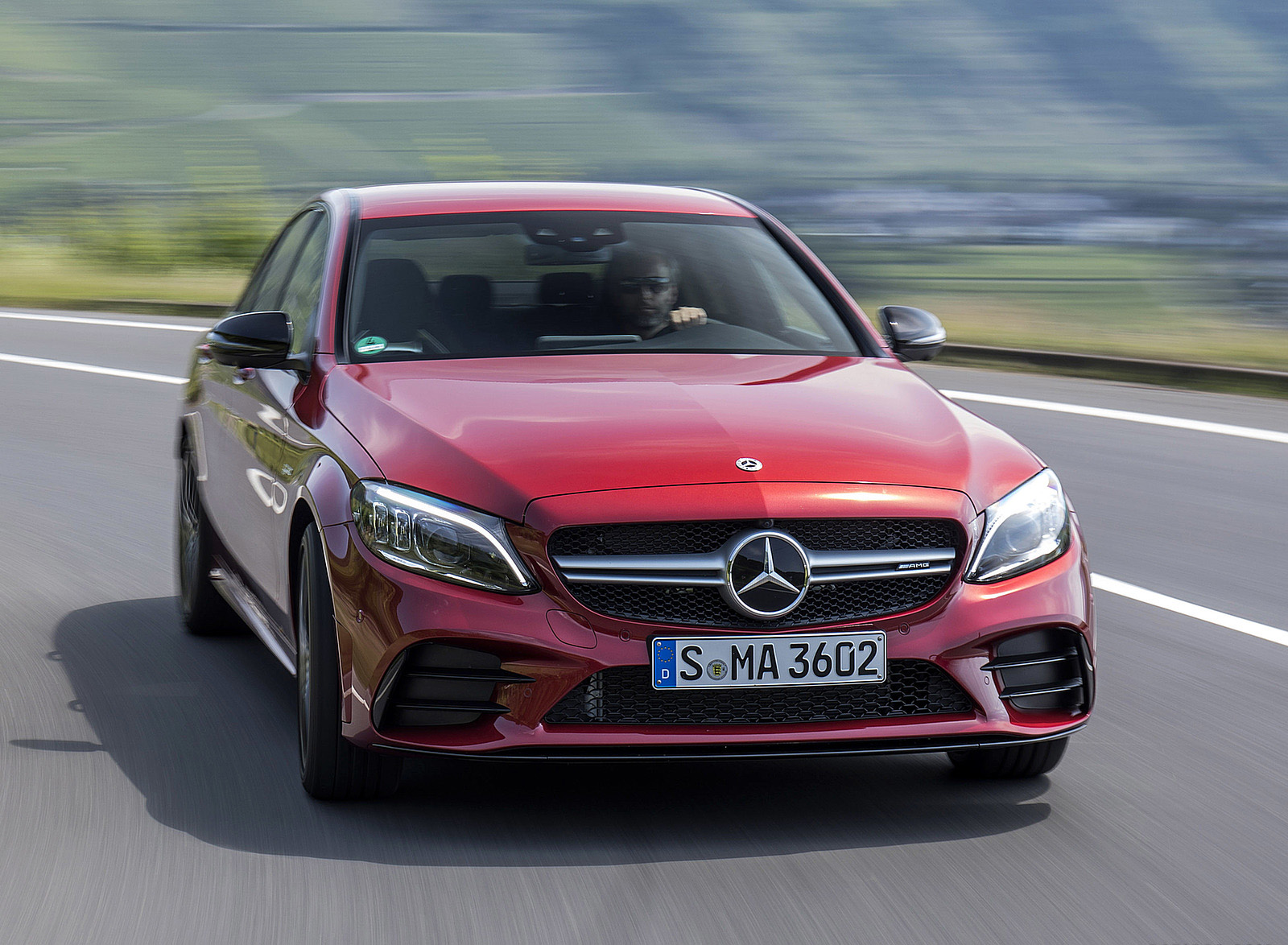 2019 Mercedes-AMG C43 4MATIC Sedan (Color: Hyacinth Red) Front Wallpapers (5)