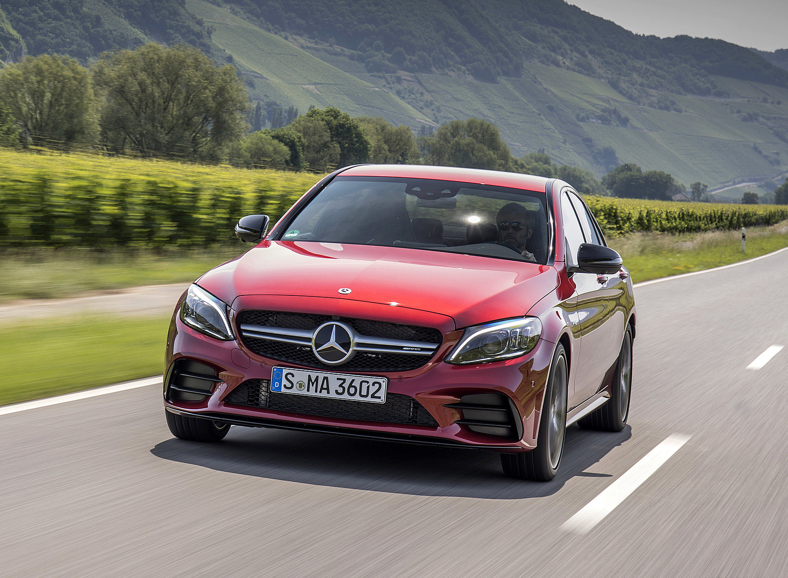 2019 Mercedes-AMG C43 4MATIC Sedan (Color: Hyacinth Red) Front Wallpapers (7)