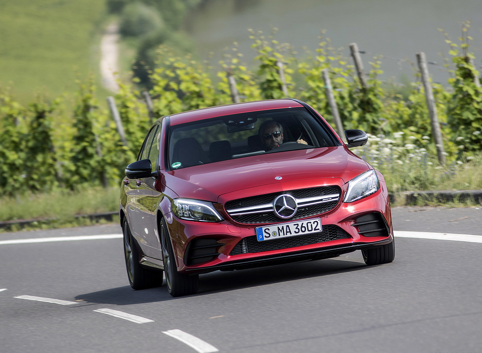 2019 Mercedes-AMG C43 4MATIC Sedan (Color: Hyacinth Red) Front Wallpapers (10)