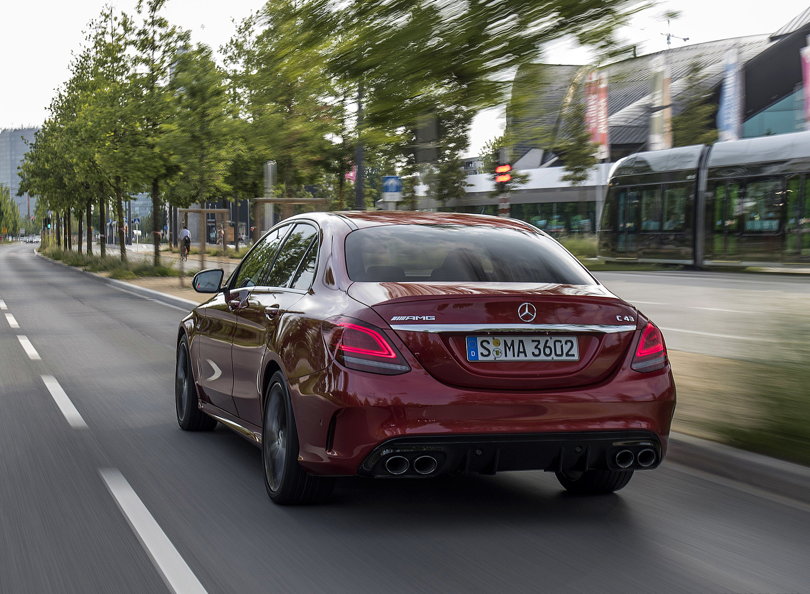 2019 Mercedes-AMG C43 4MATIC Sedan (Color: Hyacinth Red) Rear Three-Quarter Wallpapers #20 of 191