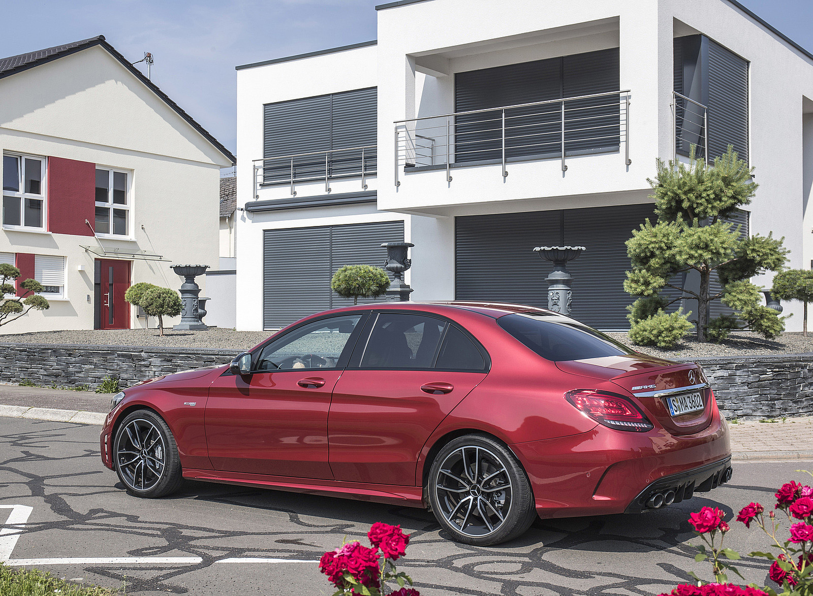 2019 Mercedes-AMG C43 4MATIC Sedan (Color: Hyacinth Red) Rear Three-Quarter Wallpapers #42 of 191