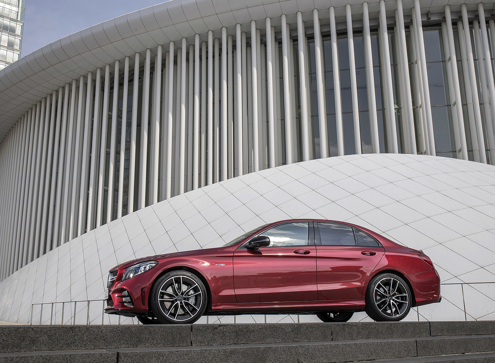 2019 Mercedes-AMG C43 4MATIC Sedan (Color: Hyacinth Red) Side Wallpapers #51 of 191