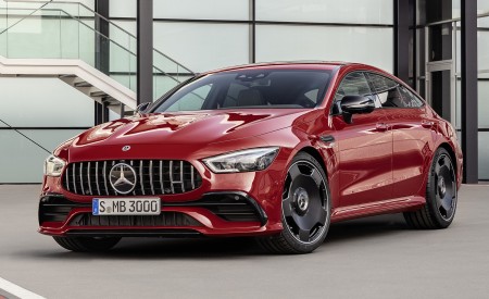 2019 Mercedes-AMG GT 43 4MATIC+ 4-Door Coupé (Color: Jupiter Red) Front Three-Quarter Wallpapers 450x275 (5)